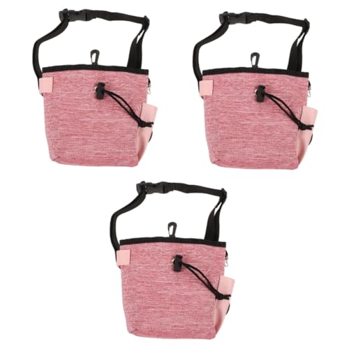 POPETPOP 3st Gürteltasche Für Das Hundetraining Müllsäcke Lebensmittelbeutel Müllbeutel Snackbeutel Einkaufstüten Snack-Taschen Oxford-Stoff Hundetrainingszubehör Rosa Hundefutter von POPETPOP