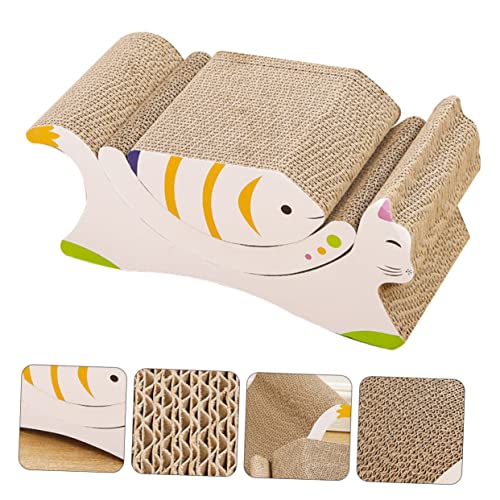 POPETPOP 3st Katzenkratzbrett Dreiteiliges Set Kauspielzeug Katzenminze-Spielzeug Für Katzen Spielzeug Für Haustiere Katze Kratzt Pappe Kratzkarton Für Haustiere Kratzen Sofa Wellpapier von POPETPOP