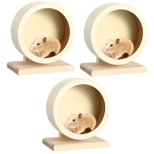 POPETPOP 3st Laufrad Für Kleine Haustiere Übungsrad Hamster Holzrad Hamsterrad Aus Metall 10 Zoll Hamsterrad Haustier Rad Spielzeughamster Anti-rutsch-Platte Fitness Meerschweinchen Hölzern von POPETPOP