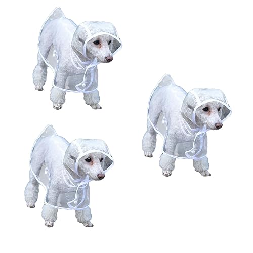 POPETPOP 3st Wasser Klarer Hunderegenmantel Transparenter Regenmantel Hund Hoodies Poncho Leichter Regenmantel Für Hunde Durchsichtiger Regenponcho Leichter Hoodie Weiß Kleidung von POPETPOP