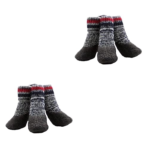 POPETPOP 4 Paar Sohlenschutz Gepolsterte Socken Bodenschoner Katzensocken Hundesocken Für Kleine Mittelgroße Und Große Hunde Hundestiefel Nicht-Hundesocken -Hundesocken von POPETPOP