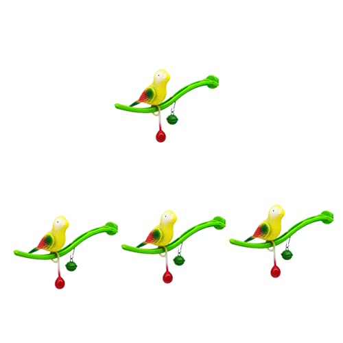 POPETPOP 4 Sätze Papageienstangenspielzeug Gefälschte Vögel Nymphensittich-Spielzeug Papageienschaukelbarsch Vogelsitzstangen Papageienkäfig Barsch Balance Spielzeug Zum Aufhängen Plastik von POPETPOP
