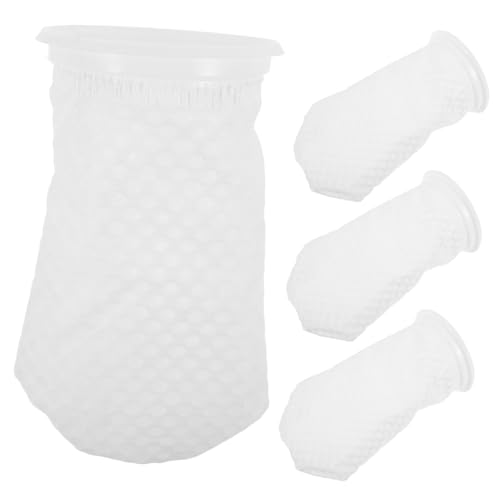 POPETPOP 4 Stück Aquarium-Filtersocken Aquarium-Netzsocke Biosphären-Aquarienfilter Aquarium-Netzbeutel Filterbeutel Für Aquarium-Sieb Aquarium-Zubehör 3D-Zubehör Weißer Pp-Patch von POPETPOP