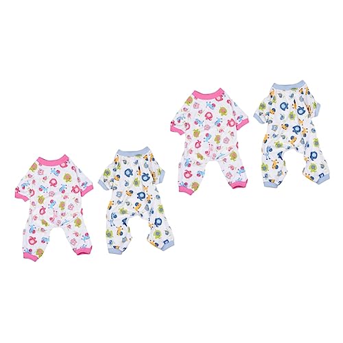 POPETPOP 4 Stück Beine Bequeme Vorräte Und Katzen Winter-Overalls Pyjamas Pferd + Blau M Süße Weiche Karotten-Pferdekleidung Kleine Baumwolle Blau Warme Haustier-Nachtwäsche von POPETPOP