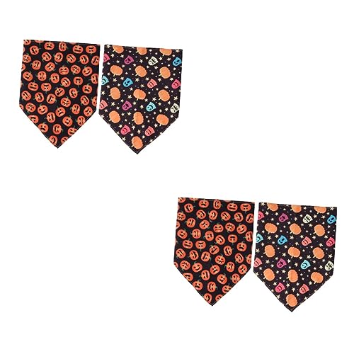 POPETPOP 4 Stück Halloween-dreiecksschal Halloween-Bandana Haustier-dreieck-lätzchen Welpe Halloween Bandana Schleppleine Halloween-hundeschal Hund Halloween Polyester Binde Empfindlich von POPETPOP