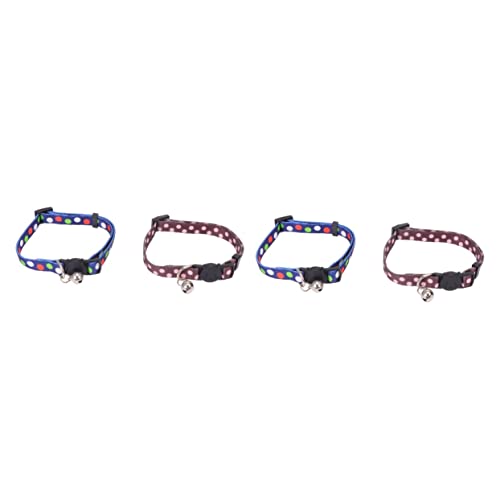 POPETPOP 4 Stück Kragen Mit Haustierdruck Hundehalsbänder Für Kleine Hunde Hundehalsband Aus Weichem Nylon Haustierhalsband Mit Glocke Kleines Welpenhalsband Halskette Kätzchen von POPETPOP