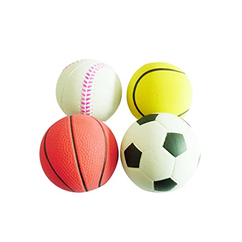 POPETPOP 4 Stück Kauball für Hund knete knetspielzeug plakks Fussball aufnäher Fussball kauspielzeug chew Toy Ball zur Unterhaltung von Haustieren Gummiball zum mit Hunden von POPETPOP