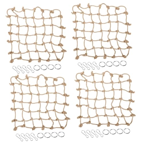 POPETPOP 4 Stück Kletternetz für Haustiere Vogelspielzeug zum Aufhängen Vogelkletterseilnetz vogelkäfig zubehör Vogel Spielzeug Hängematte Papageien Spielzeug Vogelspielzeug für Sittiche von POPETPOP
