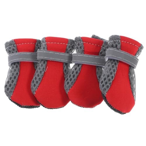 POPETPOP 4 Stück Mesh-Schuhe für Welpen atmungsaktive hundestiefel Outdoor-Haustierschuhe hundeschuhe große Hunde Dog Shoes for small Dogs Haustierstiefel Mesh-Hundeschuhe von POPETPOP