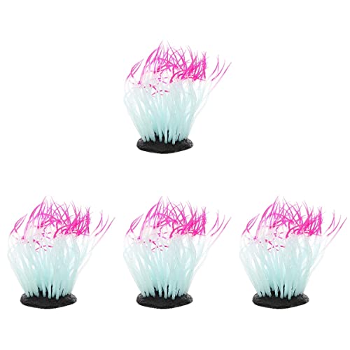 POPETPOP 4 Stück Ornamente Basteln Leuchtende Aquatische Süßwasserfische Glow Shop in Noctilucence Dark Seegras Landschaft Betta Salzwasserkoralle Anemonenriff Die Pflanzensimulation von POPETPOP