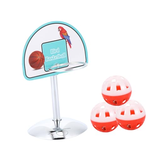 POPETPOP 4 Stück Papagei vogelkäfig zubehör vogelzubehör für käfig Parrot Toys Papageien Lernspielzeug für Vögel Vogelerziehungsspielzeug Vogel-Basketballkorb Plastik von POPETPOP