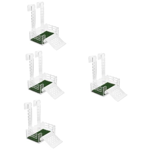 POPETPOP 4 Stück Schildkröte Sonnenuntergang Aquarienterrasse Zubehör Für Terrarien Zubehör Für Schildkrötenpanzer Kletterrampe Für Reptilien Schildkrötendekor Sonnenplattform Acryl von POPETPOP