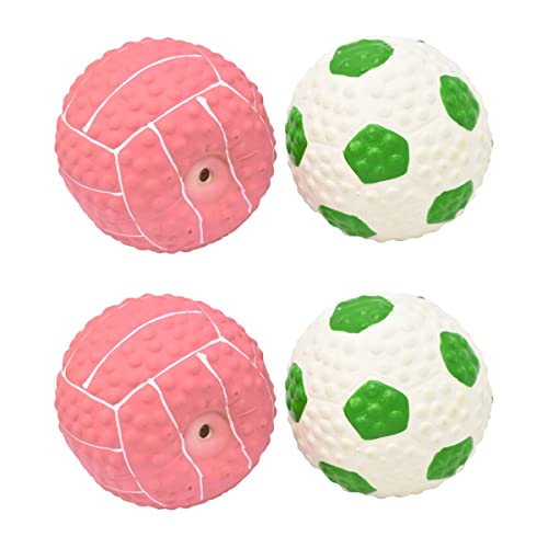 POPETPOP 4 Stück Spielzeugball Ball Spielen Hundespielzeug Quietschende Spielzeuge Für Hunde Latexbälle Für Hunde Kauspielzeug Für Hunde Kleine Hundebälle Trainingsball Haustier Emulsion von POPETPOP