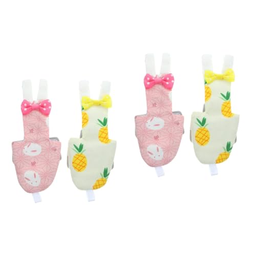 POPETPOP Haustierkleidung 4-Teiliges Graues Kleid Sittich-Haustier-Kleidung Papageien-Party-Uniform Haustier-Vogel-Windel Sittich-Windel Haustier-Pilot-Kleidung Futter-Set Kleine von POPETPOP