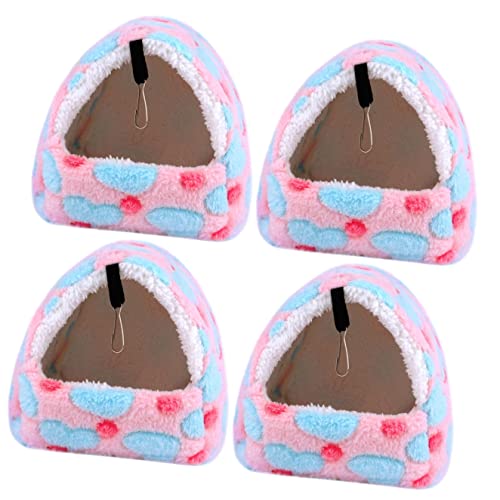 POPETPOP 4 Stück Hängematte Für Hamster Igelkäfig Aus Fleece Kleines Spielzeug Für Haustiere Meerschweinchen Schlafbett Für Kleine Haustiere Chinchilla Flanell Baumwolle Das Bett von POPETPOP