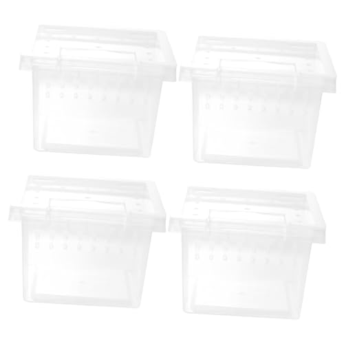 POPETPOP 4er-Box Aufzuchtbox Für Insekten Frosch-Panzer Laufstall Für Haustiere Schildkrötenterrarium Versandkartons Für Reptilien Reptilien-Terrarium-kit Leopardgecko Transparent Plastik von POPETPOP