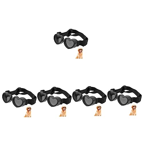 POPETPOP 5st Haustier Brille Herz-hundebrille Auto Bling Zubehör Schneefeste Haustierbrille Faltbare Haustier-Sonnenbrille Hund Sonnenbrille Hündchen Auto Autozubehör Gurt Anti Nebel Tipi von POPETPOP