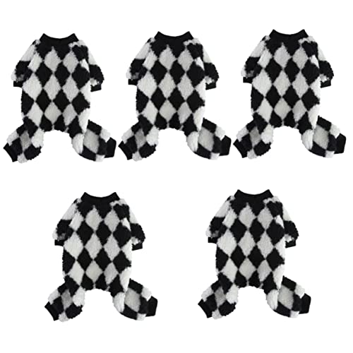 POPETPOP 5st Haustier-Pyjama Allgemeine Haustierkleidung Karierter Hundepyjama Hundehandtücher Zum Trocknen Von Hunden Hunderoben Für Nach Dem Bad Hund Rollkragen Flanell Wintermantel Plaid von POPETPOP