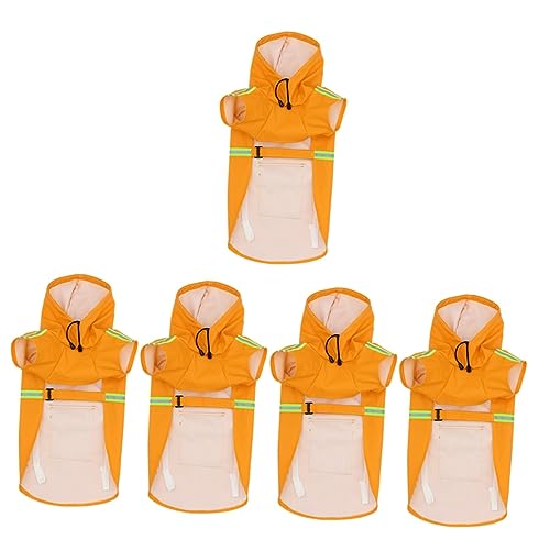 POPETPOP 5st Hund Regenmantel Regenponcho Für Hunde Regenjacke Für Hunde Hunderegenmäntel Für Gelber Regenmantel Hund Regenjacke Regenbekleidung Für Hunde Nylon Welpenbedarf Wasserdicht von POPETPOP