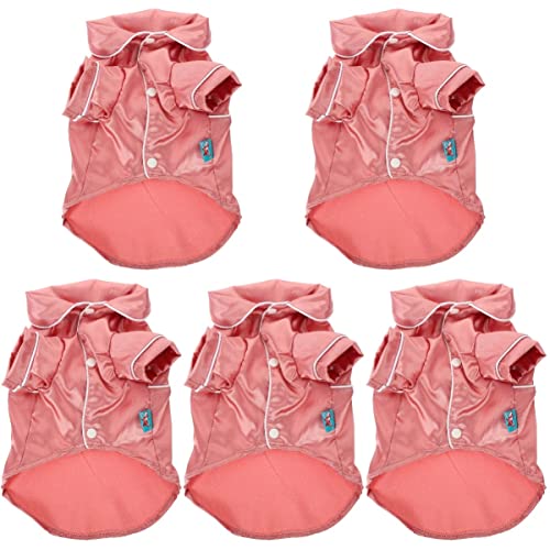 POPETPOP 5 Stück Winter-Loungewear-Pyjamas Katzenkostüm Hemden Robe Schlafmantel Kostümgröße Katzenjacke für Overalls Pyjama-Kleidung Rosa M Seide Yorkie Bequem Haustier Mädchen Hund Welpe von POPETPOP