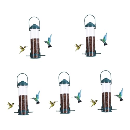 POPETPOP 5St Futterautomat vogelfutterspender vogelfutterhäuschen Automatischer Vogelfutterbehälter Bird feeders Birdfeeder Futternapf für Vögel Futterspender für Papageien Plastik von POPETPOP