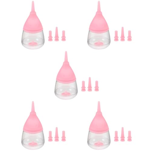 POPETPOP 5st Pet-Flasche Haustier Welpenfläschchen Welpen-Flasche Katzensaugflasche Babyflasche Für Kleine Tiere Wasserflaschen Neugeboren Füttern Plastik Kätzchen Rosa von POPETPOP