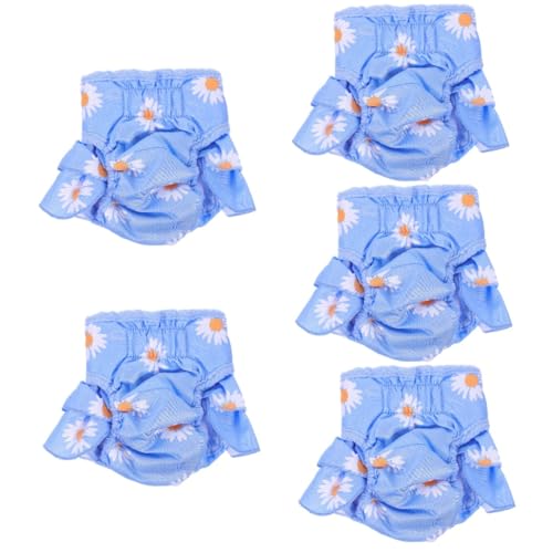 POPETPOP 5St physiologische Hosen für Haustiere Windel Kostüme Hundehose weiblich Hygienehose für Hunde Drucken Hot Pants schmücken Haustierkleidung Sanitärhosen Baumwolle von POPETPOP