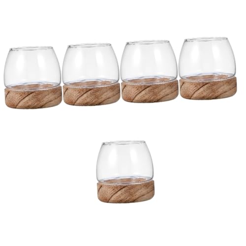 POPETPOP 5st Goldfischglas-Ornament Terrakotta System Aquarium Luftpumpe Kleines Fischglas Blase Luftpflanzen-Terrarium-kit Aquariumpflanzen Dekorationen Für Aquarien Tank Transparent Holz von POPETPOP