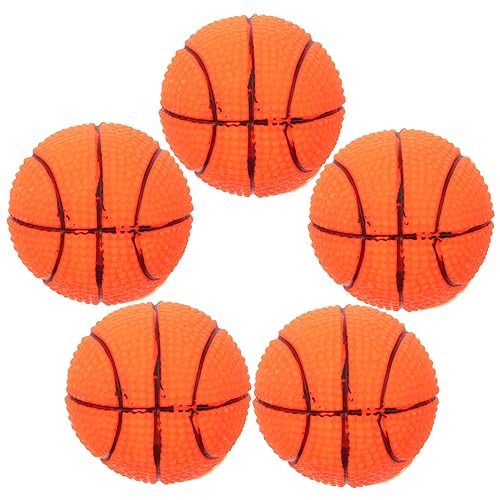 POPETPOP 5st Haustier Spielzeug Zahnende Quietschende Ballspielzeuge Quietschendes Basketball-hundespielzeug Interaktives Hundespielzeug Mini-Basketball Für Hunde Kauen Hundeball Vinyl von POPETPOP