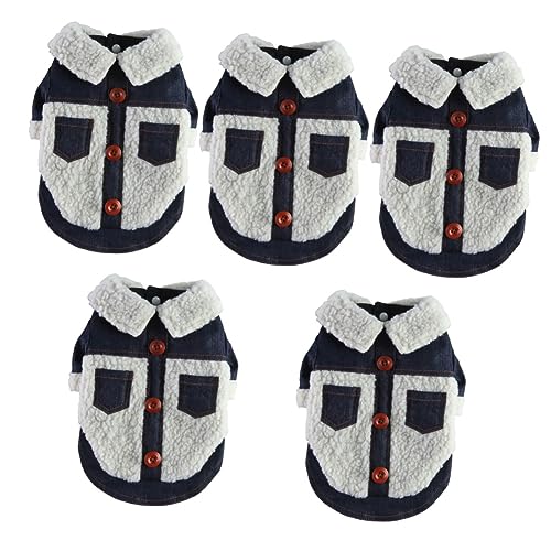 POPETPOP 5st Kleidung Für Haustiere Hunde-Hoodie Für Mittelgroße Hunde Winterjacken Für Hunde Hundemäntel Für Kleine Hunde Denim-hundepullover Polyester Haustier Hund Hundekleidung von POPETPOP