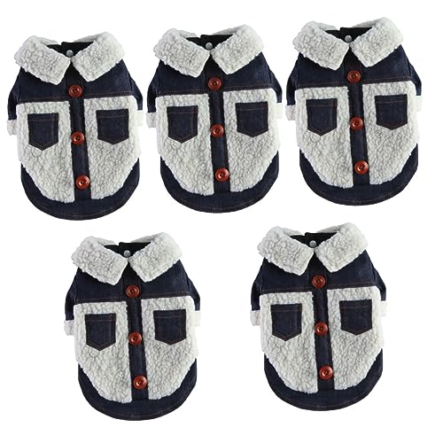 POPETPOP 5st Kleidung Für Haustiere Winterjacken Für Hunde Winterliches Hundeoutfit Abriebfeste Hundejacke Stylische Hundejacke Kleiner Hund Wintermantel Jeansjacke Mode Polyester Schmücken von POPETPOP