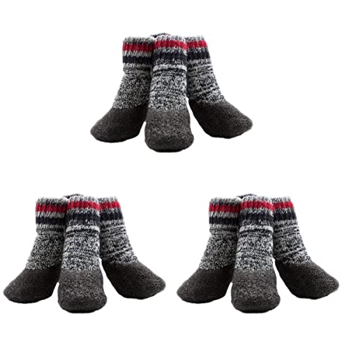 POPETPOP 6 Paare Weihnachtssocken Hundegriff Hundesockenschuhe Für Den Winter Hund Warme Socken rutschfeste Hundesocken Socken Für Hunde Hundepfotenschutz Hundestiefel Klein Wanderstiefel von POPETPOP