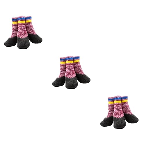 POPETPOP 6 Paare Hundepfotenschutz Für Den Winter Socken Für Den Winter Haustier Winter Haustier Socken Schuhe Socken Für Hunde rutschfest Socken Mit Hundegriff Klein Wintersocken von POPETPOP