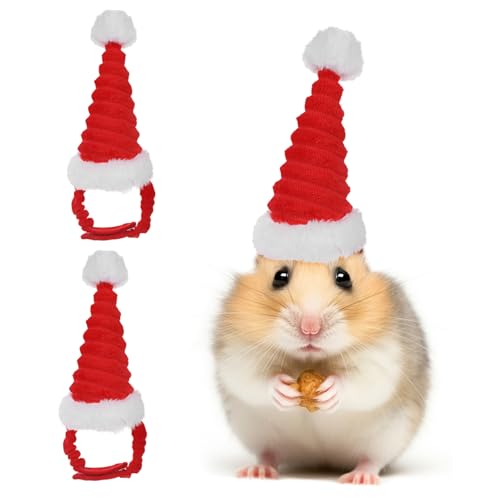 POPETPOP 6 STK Haustier-Outfit Katzen-Weihnachtsoutfit kleine Weihnachtsmütze Hüte für Hunde Kappen Hundemütze Hund Weihnachtsmütze Hündchen Meerschweinchen Weihnachtskatze Hut Kleidung von POPETPOP