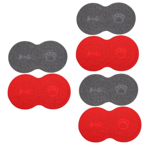 POPETPOP 6 STK Katzenstreu Matte Kätzchen Trinken Gericht Tischset Futternapf Für Katzen Katze Fangmatte Hundenapfmatte Welpenfuttermatte Hundefutter Teppich Geschirrunterlage PVC Hündchen von POPETPOP