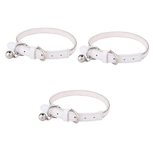 POPETPOP 6 Stück Für Weiß Kostüm Einfach Mode Kreativ Glocke Haustier Hochzeit Kätzchen Hundweiße Halskette Welpe Verstellbares Halsband Katze Mit Kette Und von POPETPOP