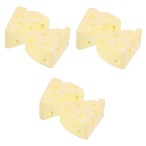 POPETPOP 6 Stück Käse Käse Mozzarella Kauspielzeug Kleintier-Leckereien Chinchilla-Spielzeug Meerschweinchen Zähne Spielzeug Hamsterfutter Kaninchen-Snacks Kleine von POPETPOP