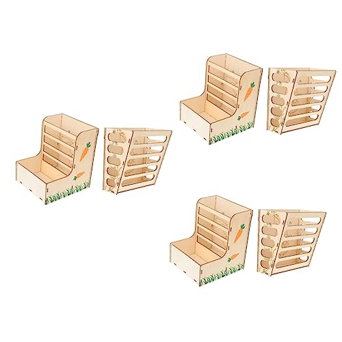 POPETPOP 6 STK Hasengrasständer Kaninchen Futternapf Haustier Heukrippe Kaninchen Krippengrashalter Käfig Chinchilla-futternapf Kaninchen Krippe Aus Holz Hölzern Empfindlich Holztrog von POPETPOP