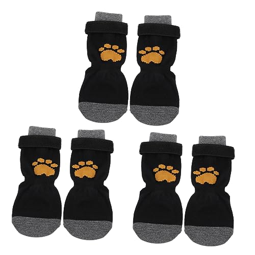 POPETPOP 6St Hundesocken Schuhe für hundepfoten Dog Socks Haustierzubehör hundeschuh Hundepfoten Schutzsocken für Teppich Strümpfe für Haustiere warme Welpenschuhe Baumwolle Orange von POPETPOP