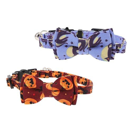 POPETPOP 8 STK Katzenhalsband Hundehalsbänder Kürbishalsbänder Hund Kostüm Katze Krawatten Halloween Für Hunde Foto-Requisite Welpenhalsband Seil Polyester Kätzchen von POPETPOP