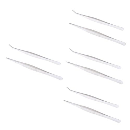 POPETPOP 8 STK gerade Gebogene Pinzette Reptilien zubehör teebecher Professional Tweezers Pinzette für Wimpernverlängerung Herren Pinzette abgewinkelte Futterpinzette Pinzette aus Edelstahl von POPETPOP