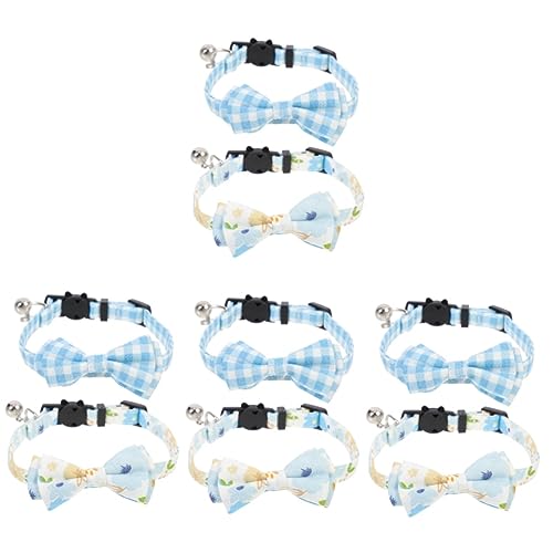 POPETPOP 8 STK Haustier Katzenhalsband Verstellbares Katzenhalsband Partyhalsband Für Welpen Katzenhalsband Mit Schleife Dekoratives Katzenhalsband Hundehalsband Kätzchen Kettenblatt Stoff von POPETPOP