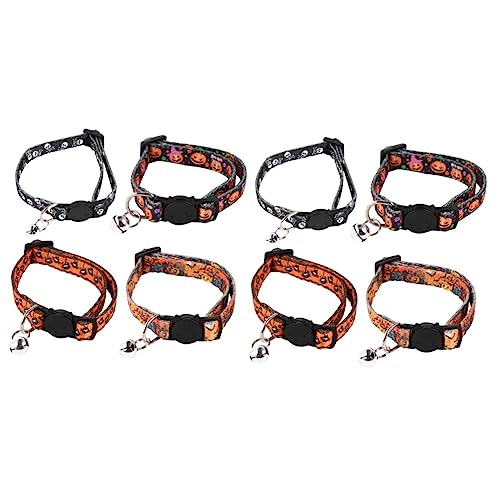 POPETPOP 8 STK Haustierhalsband Halloween Abtrünniges Katzenhalsband Kleines Welpenhalsband Halloween-Halsband Für Haustiere Katzenhalsbänder Hundeglocken Welpenleine Stoff Die Katze Schal von POPETPOP