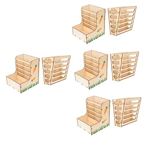 POPETPOP 8 STK Hasengrasständer Heufutterautomat Aus Holz Haustier Heukrippe Kaninchen Käfig Hasenfutter Krippengrashalter Heuspender Aus Holz Kaninchen Zubehör Empfindlich Geschirr Hölzern von POPETPOP