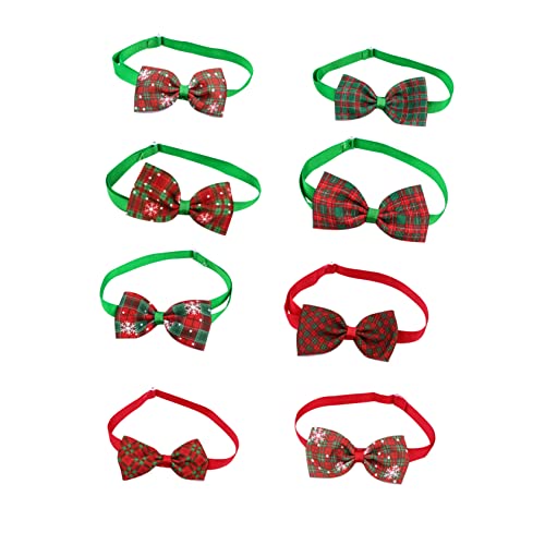 POPETPOP 8st Haustier Fliege Haustiere Halskrawatten Katze Fliegen Winterhalsband Für Haustiere Weihnachtshunde-Hals-Krawatten Welpe Krawatte Hund Fliege Polyester Weihnachten Halskette von POPETPOP