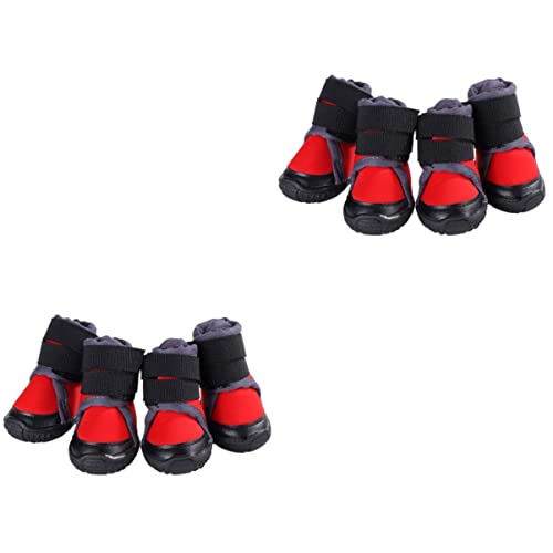 POPETPOP 2 Sets Haustier Outdoor Schuhe Hund Warme Schuhe Bequeme Passform Zum Wandern Und Klettern 4 Stück * 2 von POPETPOP