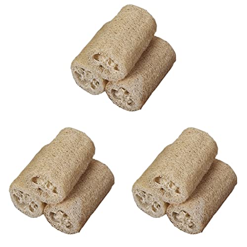 POPETPOP 9 STK Luffa-Molar-tabletten Küchenschrubber Luffa Natürliche Zahnreinigung Haustierzubehör Zahnpflege-backenzahnspielzeug Für Haustiere Hund Kauscheibe Kauspielzeug Hamster Papagei von POPETPOP