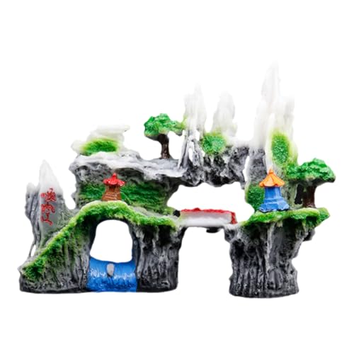 POPETPOP Aquarium Landschaftsbau Steingarten Tank Dekorationen Schnee Berg Modell Aquarium Dekoration Höhle Aquarium Pflanzen Tiere Das Tier Landschaftsbau Ornament Gefälschte Bergharz von POPETPOP