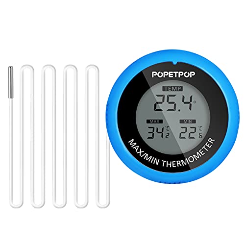 POPETPOP Aquarium Thermometer LCD Digitales Wasser Thermometer für Aquarium,Teich,Terrarium von POPETPOP