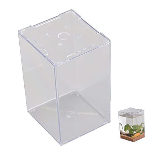 POPETPOP Betta-Aquarium Container Miniatur Fischzubehör Bausatz Wasserpumpe Netz gartendeko Aquarium Mini Fish Bowl Mini Aquarium miniaqarium kleines Aquarium transparentes Aquarium Acryl von POPETPOP